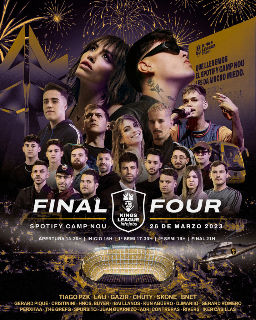 Tiago PZK, Lali y los mejores freestylers actuarán en la Final Four de la Kings League InfoJobs - Blog Kings &amp; Queens League Spain